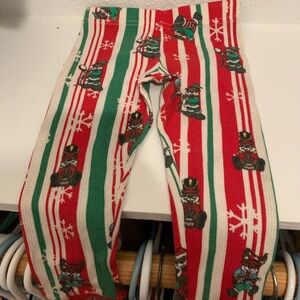 Festive Red and Green Striped Leggings